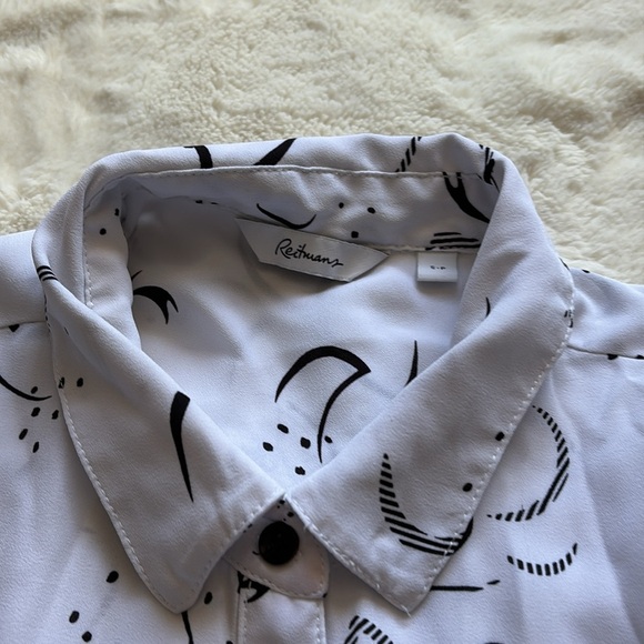 Reitmans White And Black Long Sleeve Button up Small - Picture 3 of 11